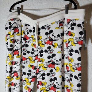New Disney Jogger Sweat Pants Mens Large Mickey Lounge All Over Graphic Print 2X